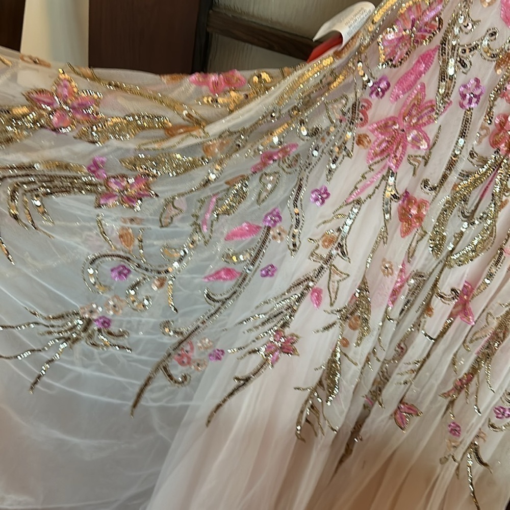 Mac Duggal V NECK FLORAL EMBELLISHED SPAGHETTI STRAP GOWN size 12 NEW $698 - Picture 13 of 17